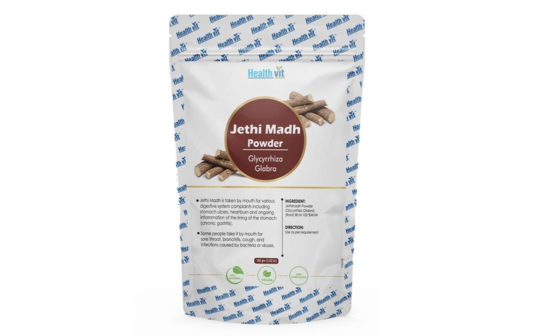 Health Vit Jethi Madh Powder (Glycyrrhiza Glabra)   Pack  100 grams